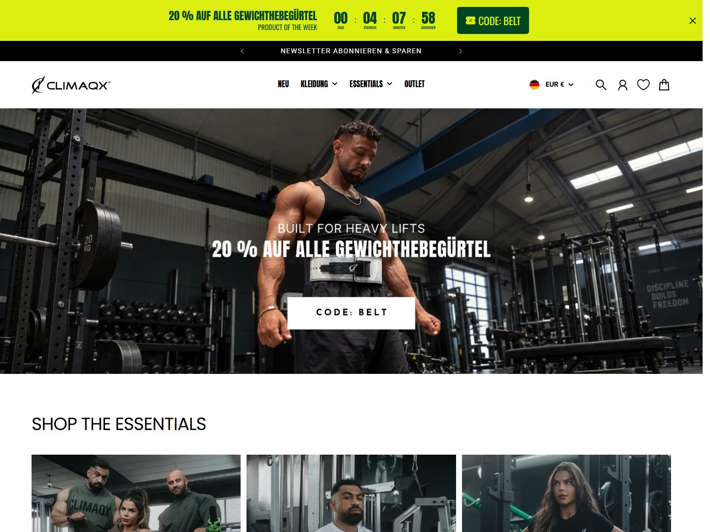 Startseite von Climaqx