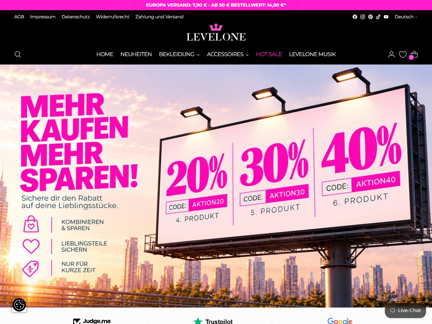Startseite von Levelone Fashion